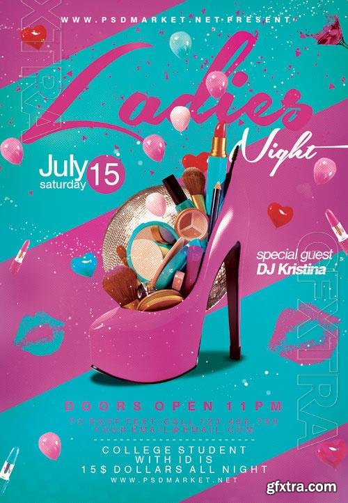Psd fllyer ladies night template design Psd fllyer ladies night template design