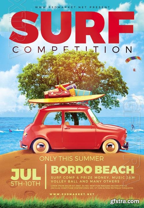 Psd fllyer surf competition template design Psd fllyer surf competition template design
