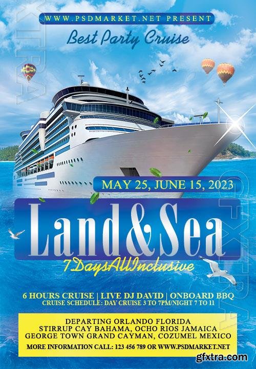 Psd fllyer cruise ship template design Psd fllyer cruise ship template design