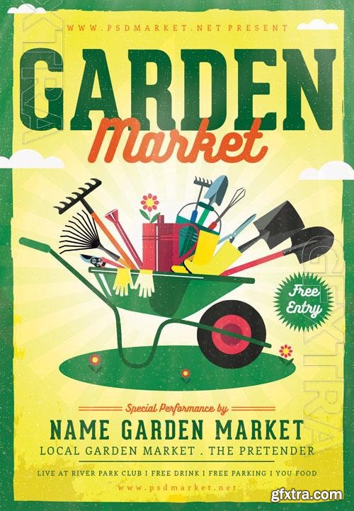Psd fllyer garden market template design Psd fllyer garden market template design
