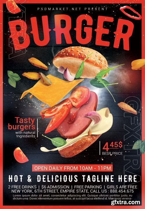 Psd fllyer super burger template design Psd fllyer super burger template design