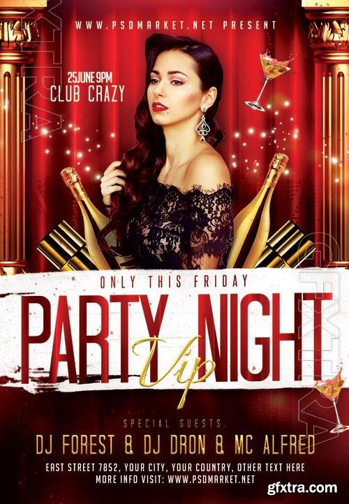 Psd fllyer vip party night template design Psd fllyer vip party night template design