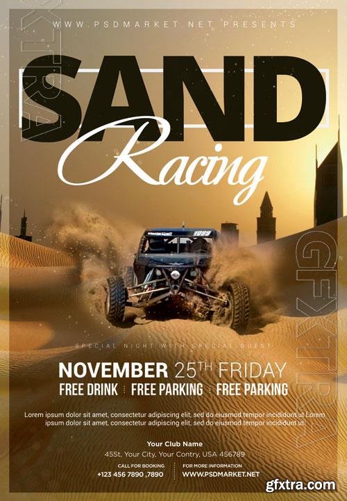 Psd fllyer sand car racing template design Psd fllyer sand car racing template design