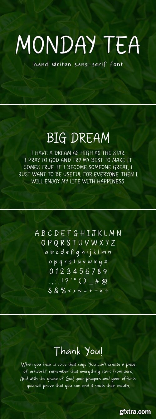 Monday Tea - Handwriten Sans-serif Font
