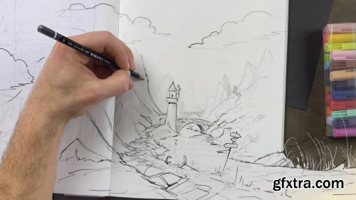 Drawing From Imagination: Sketch a Fantasy Landscape in Pen or Pencil
