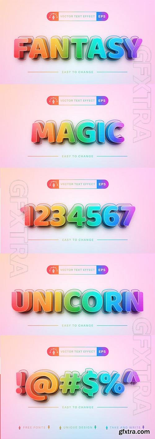 Fantasy Unicorn - Editable Text Effect, Font Style Fantasy Unicorn - Editable Text Effect, Font Style