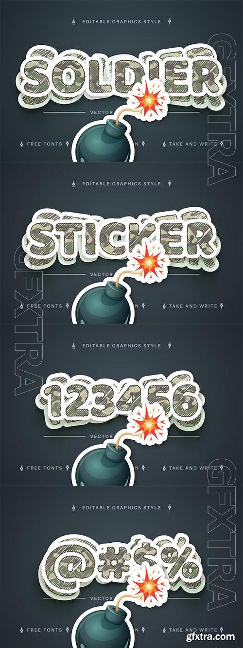 Soldier sticker editable text effect, font style Soldier sticker editable text effect, font style