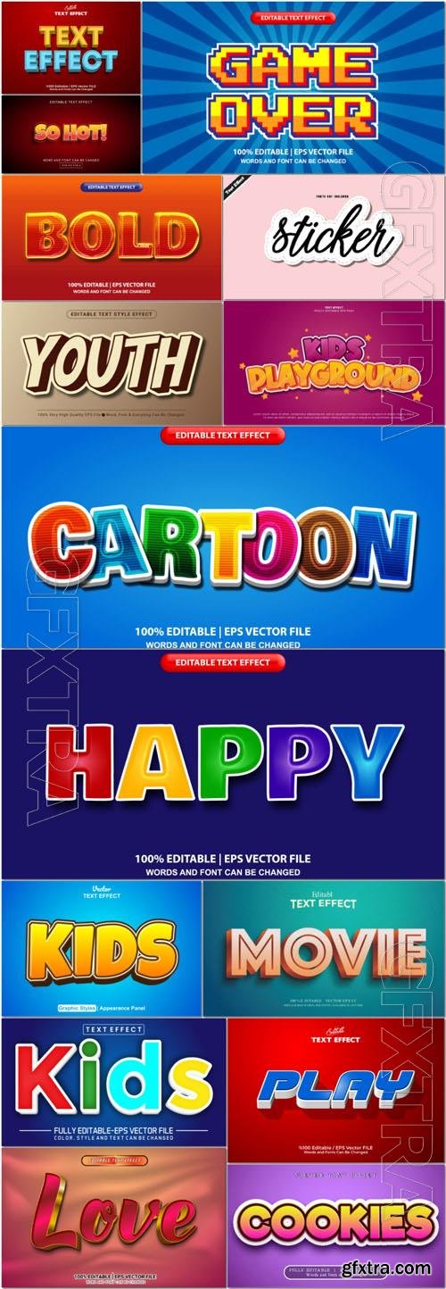 Vector 3d text editable, text effect font vol 15 Vector 3d text editable, text effect font vol 15