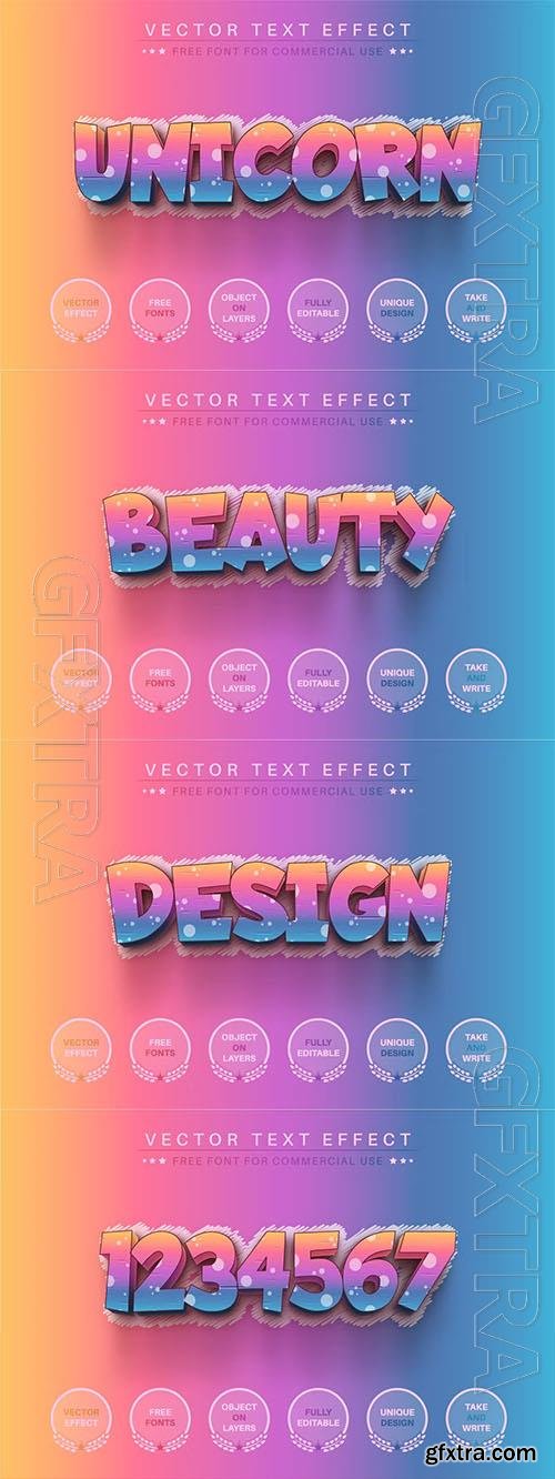 Rainbow shading - editable text effect, font style Rainbow shading - editable text effect, font style