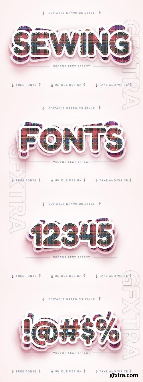 Tartan Textile - editable text effect, font style Tartan Textile - editable text effect, font style