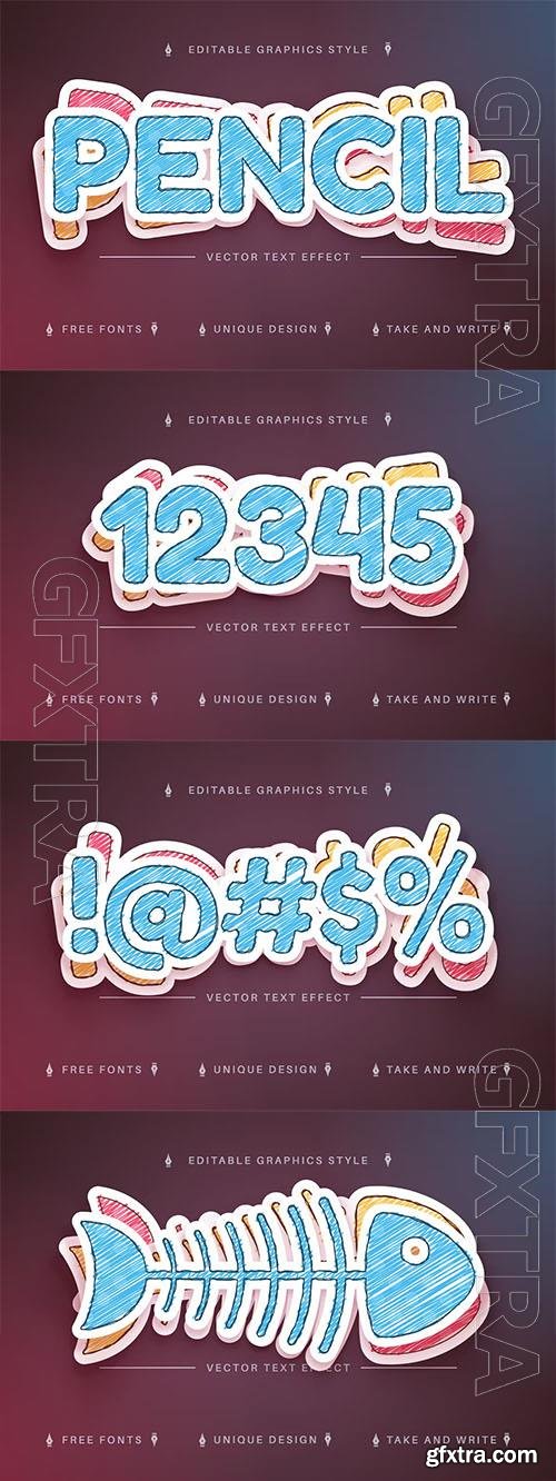 Hatching sticker - editable text effect, font style