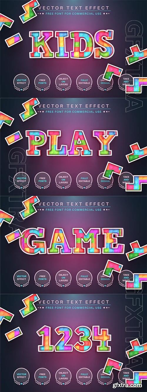 Kids game - editable text effect, font style