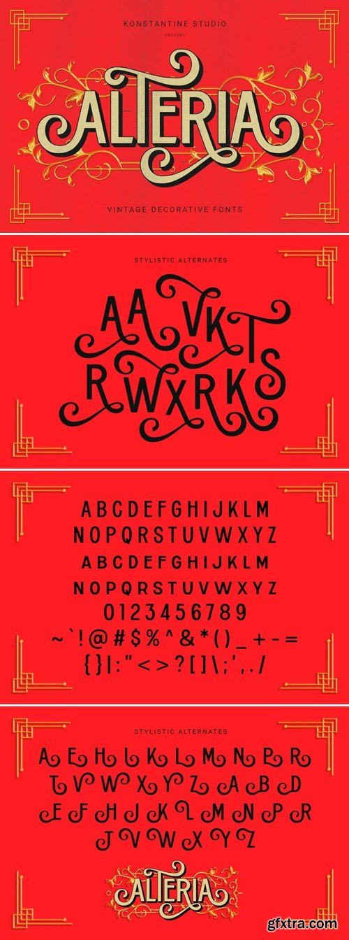 Alteria - Vintage Ornamental Fonts