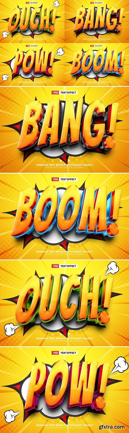 Super Hero Comic Glossy 3D Text Effect Vol. 1 3L4N3CN