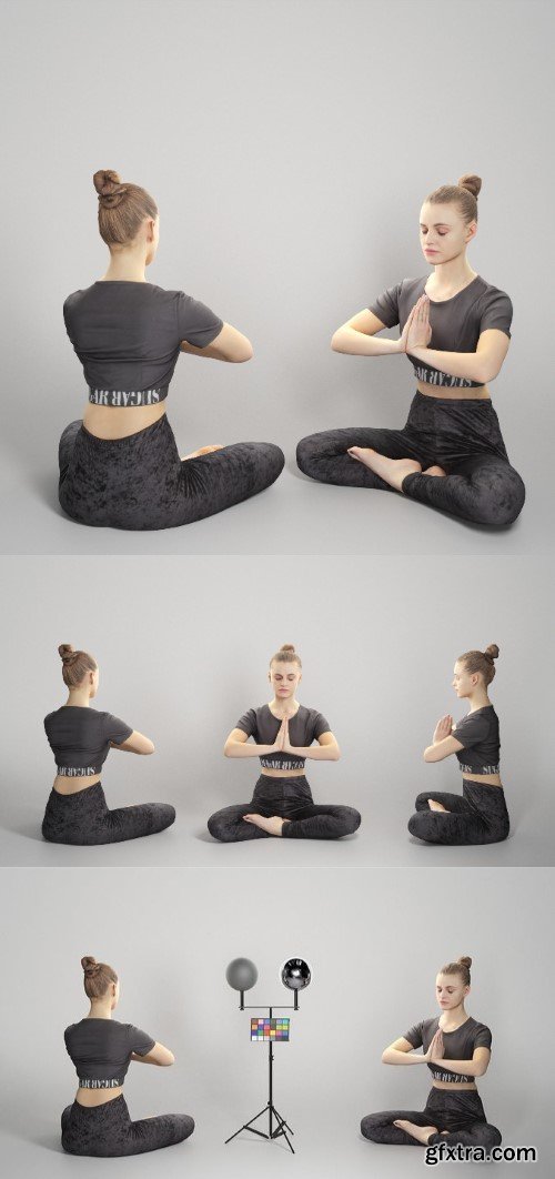 Woman practicing yoga 301 VR / AR / low-poly 3d model