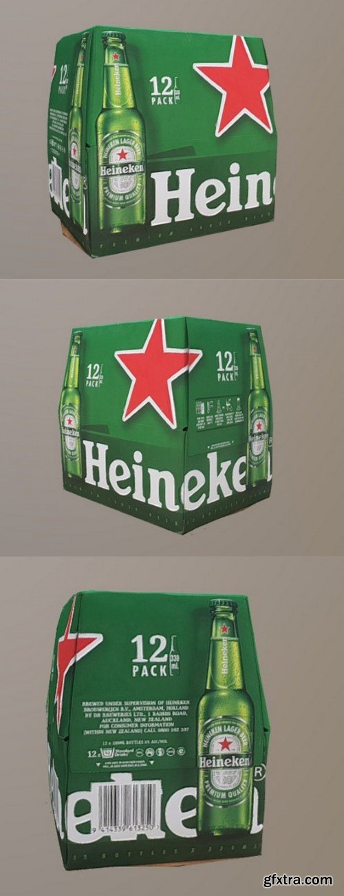 Heineken Box of Beer 12 Pack 3D Model