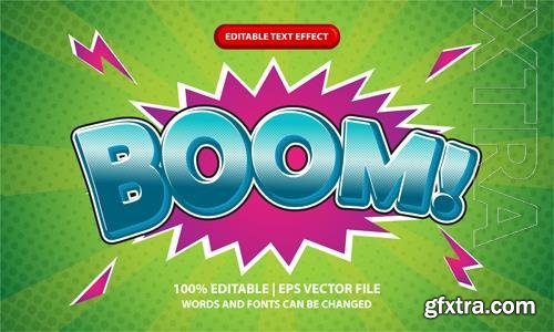 Vector boom editable 3d text effect template - 3d lettering with retro pop art in comic style Vector boom editable 3d text effect template - 3d lettering with retro pop art in comic style