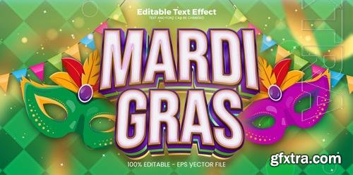 Vector mardi gras editable text effect in modern trend style Vector mardi gras editable text effect in modern trend style