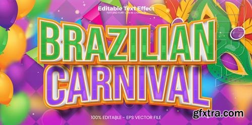 Vector brazilian carnival editable text effect in modern trend style Vector brazilian carnival editable text effect in modern trend style