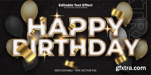 Vector happy birthday editable text effect in modern trend style Vector happy birthday editable text effect in modern trend style