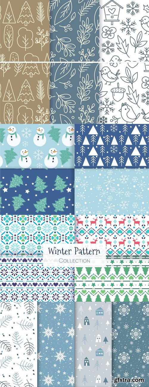 Winter Patterns - 40 Vector Patterns Design Templates Winter Patterns - 40 Vector Patterns Design Templates