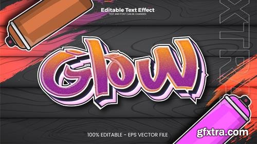 Vector glow editable text effect in modern trend style Vector glow editable text effect in modern trend style