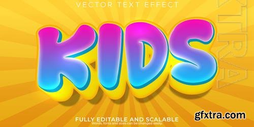 Vector kids cartoon text effect editable comic and funny text style Vector kids cartoon text effect editable comic and funny text style