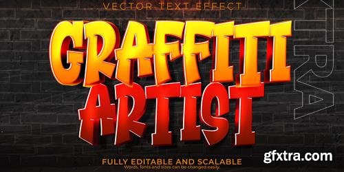 Vector graffiti artist text effect editable spray and street text style Vector graffiti artist text effect editable spray and street text style