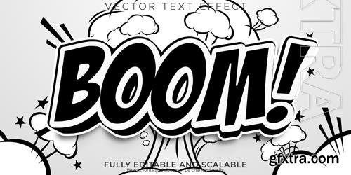 Vector boom text effect editable comic and comic book text style Vector boom text effect editable comic and comic book text style