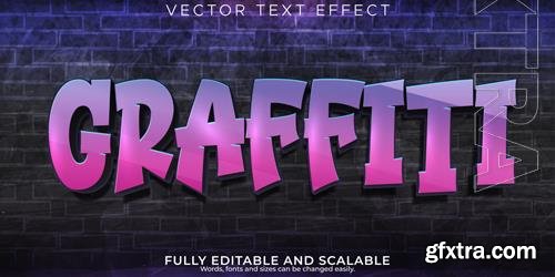Vector graffiti text effect editable spray and street text style Vector graffiti text effect editable spray and street text style