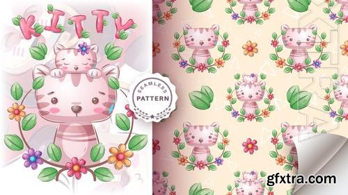 Vector adorabale cat famoly cartoon character Vector adorabale cat famoly cartoon character