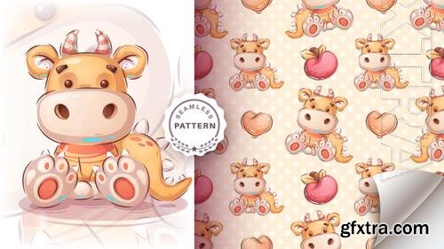 Vector cartoon character adorable baby dino pretty animal Vector cartoon character adorable baby dino pretty animal