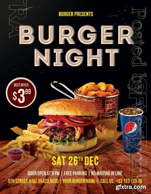 Psd Flyer Burger Night design templates Psd Flyer Burger Night design templates