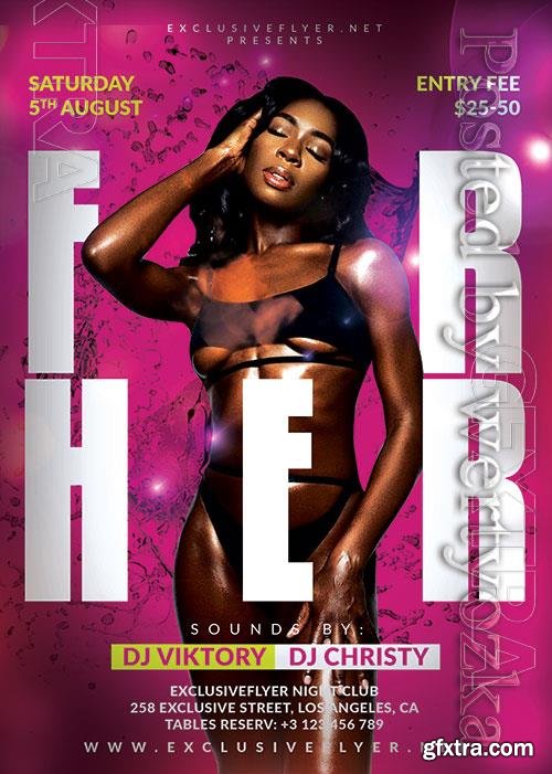 Psd Flyer for her night design templates Psd Flyer for her night design templates