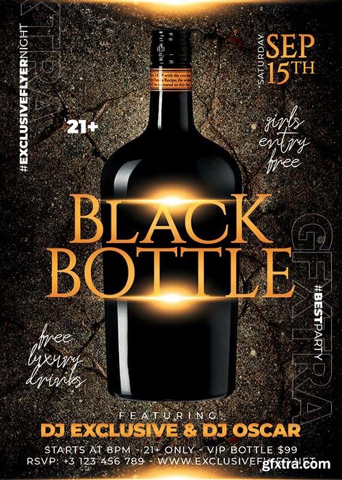 Psd Flyer black bottle party design templates Psd Flyer black bottle party design templates