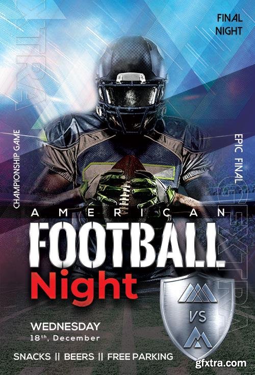 Psd Flyer American Football Night design templates Psd Flyer American Football Night design templates