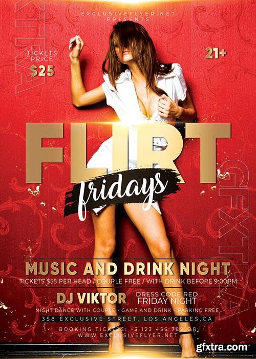 Psd Flyer flirt fridays design templates Psd Flyer flirt fridays design templates