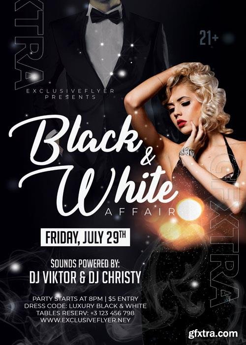 Psd Flyer black and white affair design templates Psd Flyer black and white affair design templates
