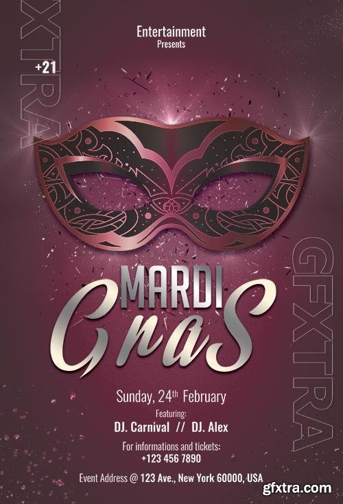 Psd Flyer Mardi Gras design templates Psd Flyer Mardi Gras design templates