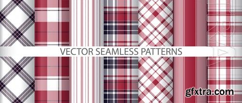 Vector set fabric vector seamless textile check plaid background pattern tartan texture Vector set fabric vector seamless textile check plaid background pattern tartan texture