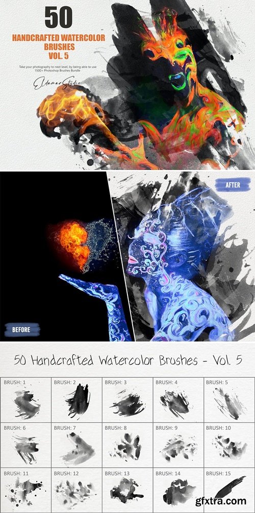 50 Handcrafted Watercolor Brushes - Vol. 5 A3SPJYK