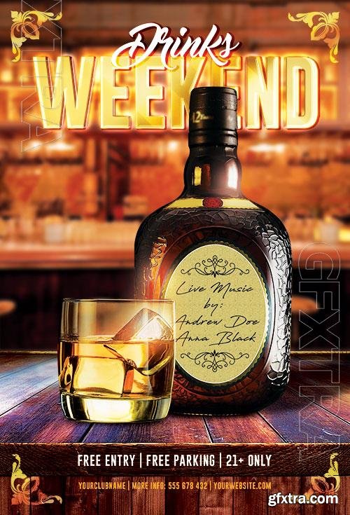 Psd flyer Drinks Weekend design templates Psd flyer Drinks Weekend design templates