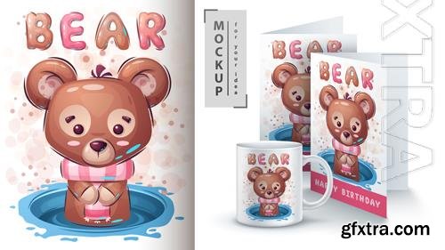 Vector teddy bear poster and merchandising Vector teddy bear poster and merchandising