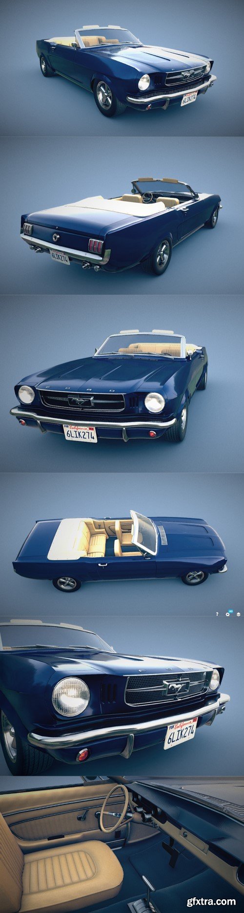 1965 Ford Mustang Convertible 3d model