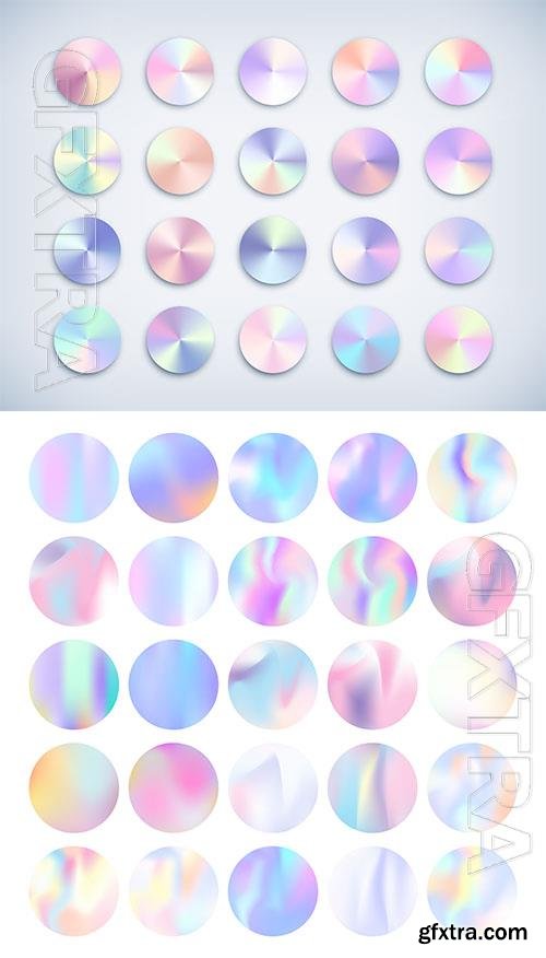 Vector holographic abstract backgrounds set Vector holographic abstract backgrounds set