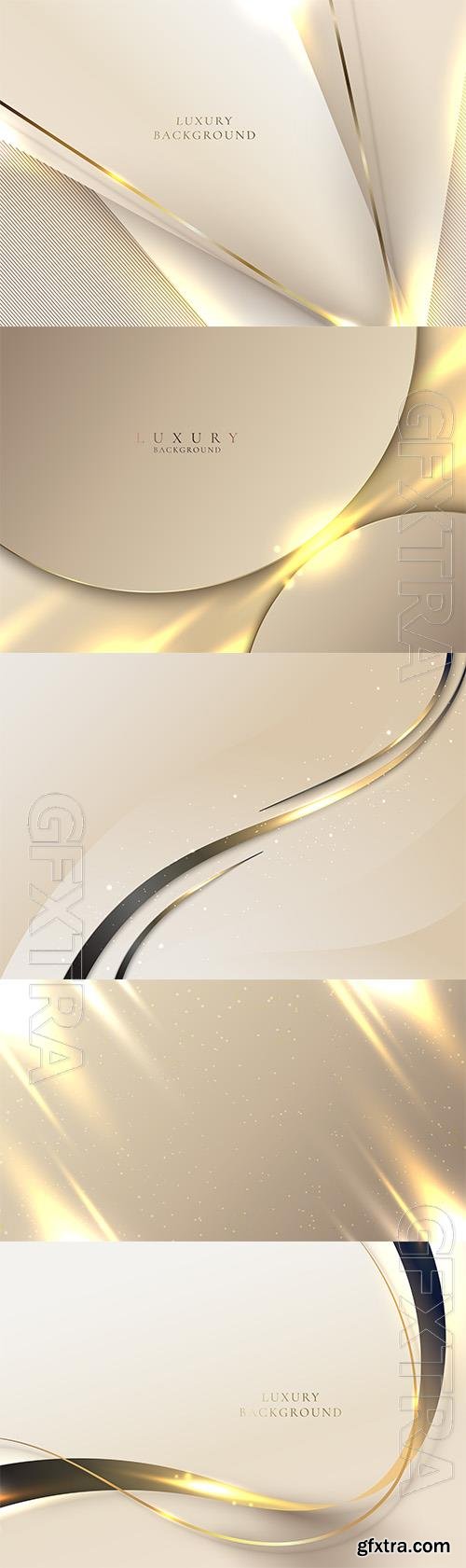 Vector 3d abstract beige and shiny gold color stripes with sparkle lighting Vector 3d abstract beige and shiny gold color stripes with sparkle lighting