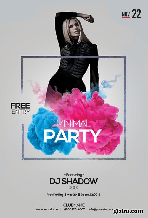 Psd flyer Minimal Party design templates Psd flyer Minimal Party design templates
