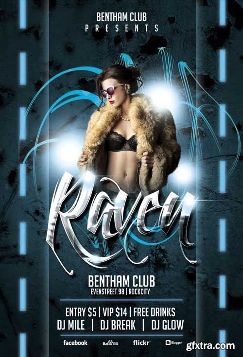 Psd flyer Raven Club design templates Psd flyer Raven Club design templates