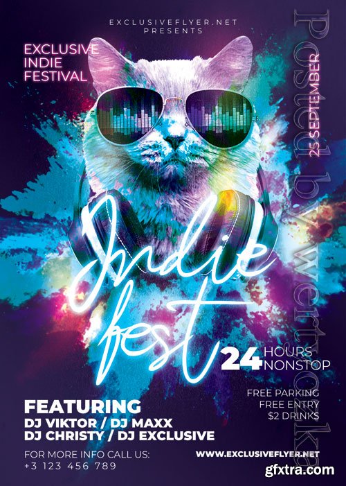 Psd flyer indie fest design templates Psd flyer indie fest design templates