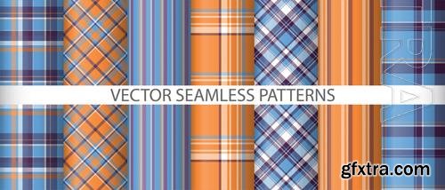 Vector set background vector seamless pattern fabric check textile tartan texture plaid